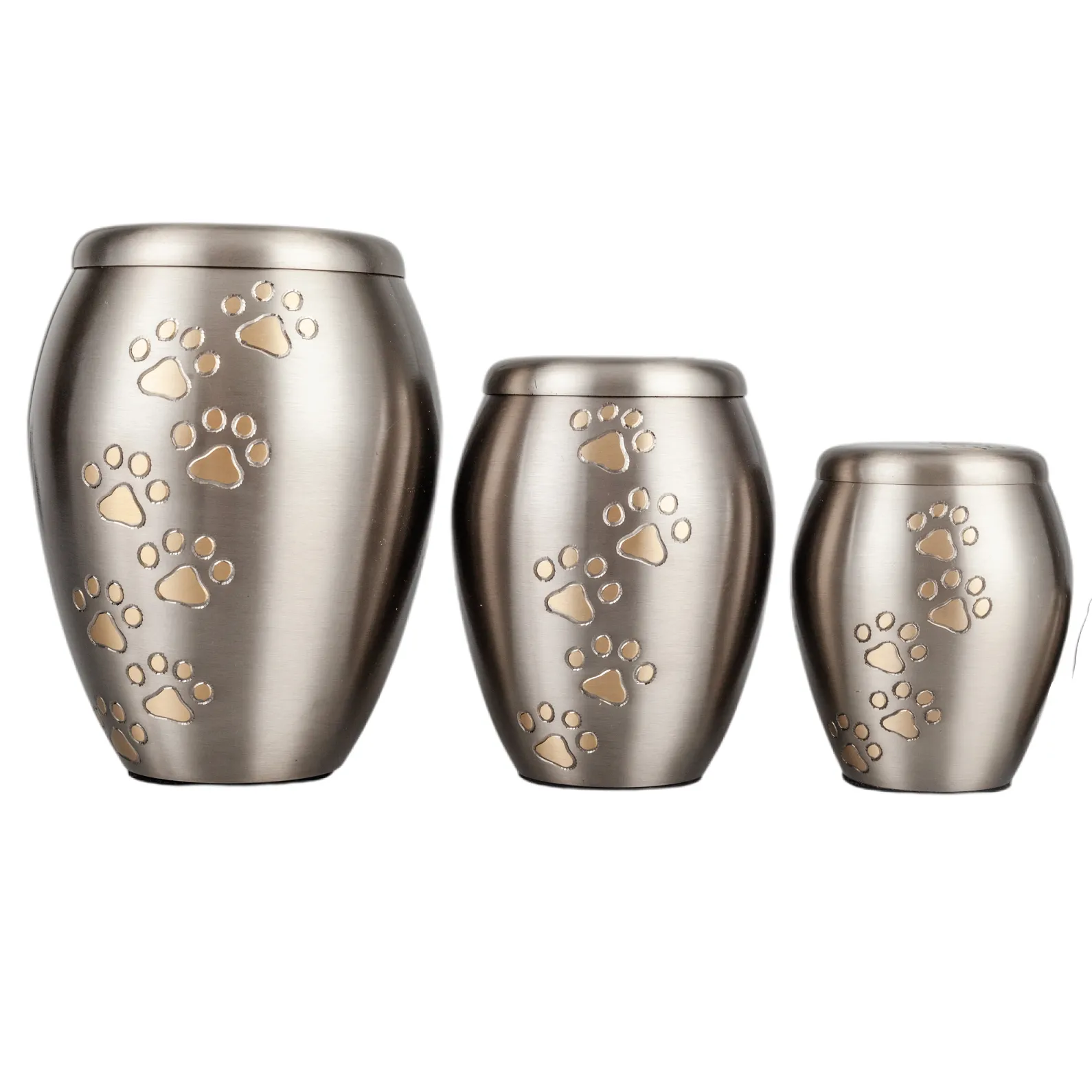 Classic Pewter Paw Print Pet Urn-10648