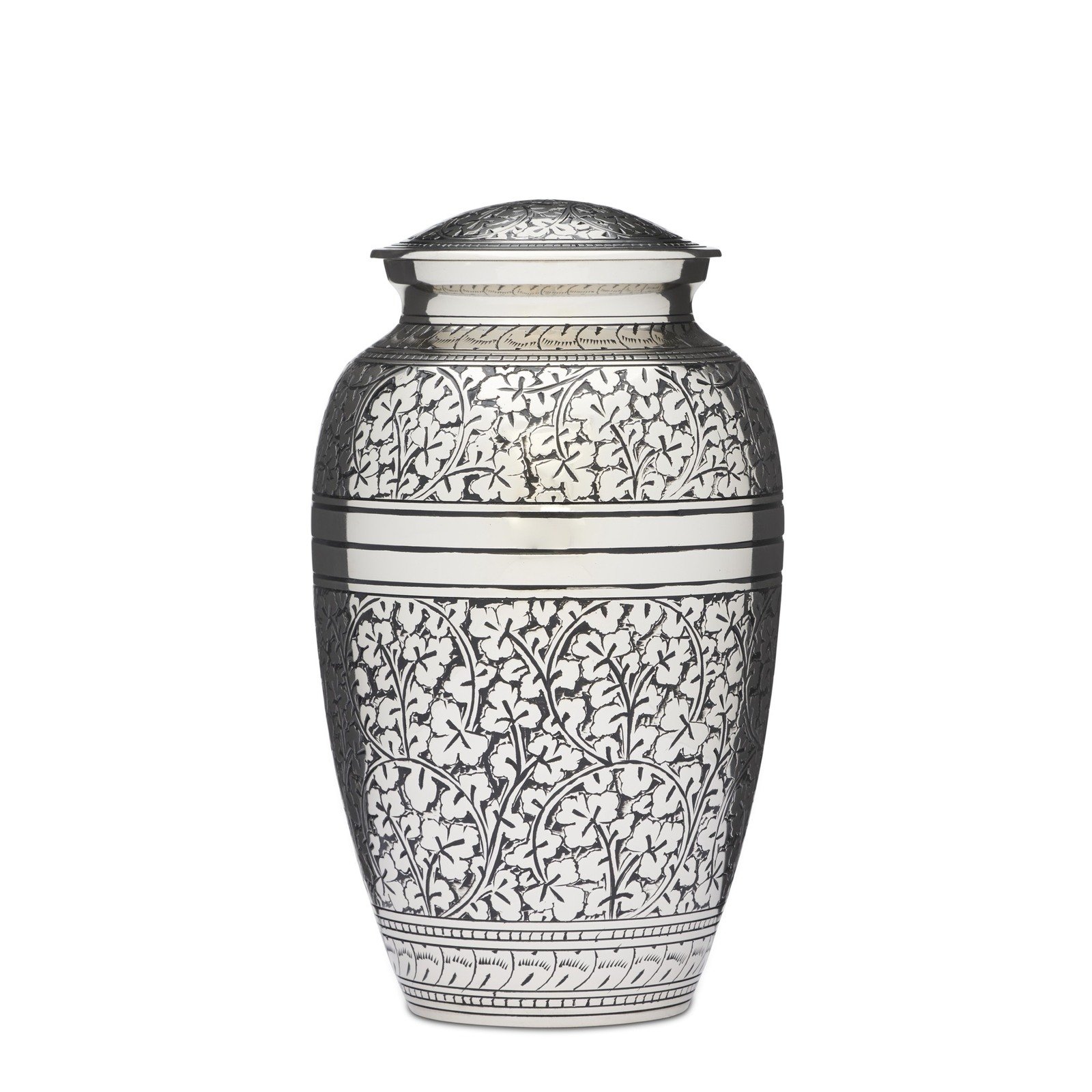 Silver Acorn Leaf Urn - Adult