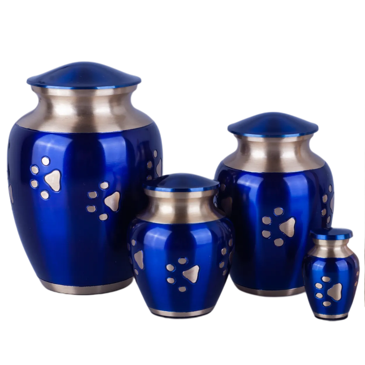Classic Blue Painting Paw Print Pet Urn-2504 Blue