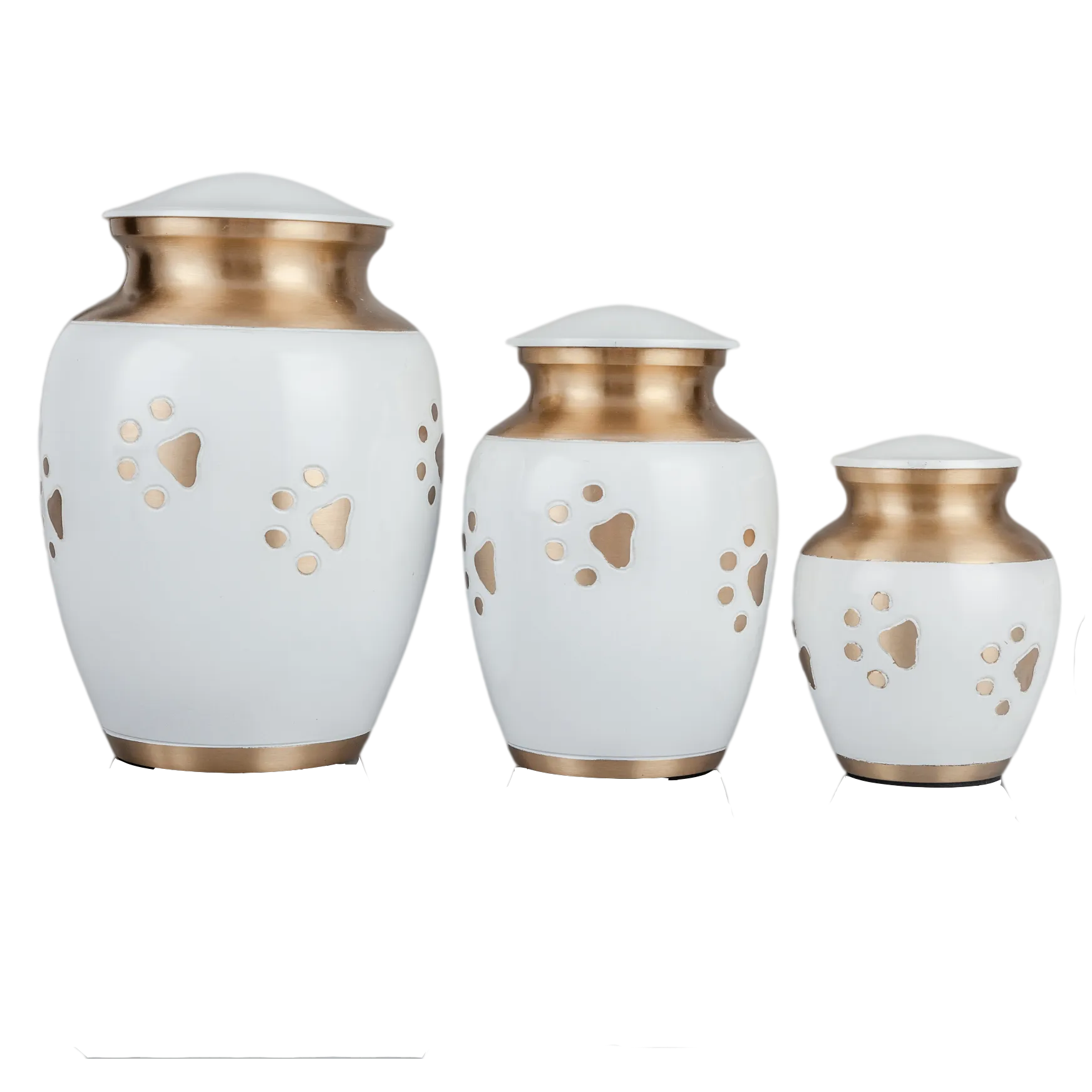 Classic White Painting Paw Print Pet Urn-2504 white