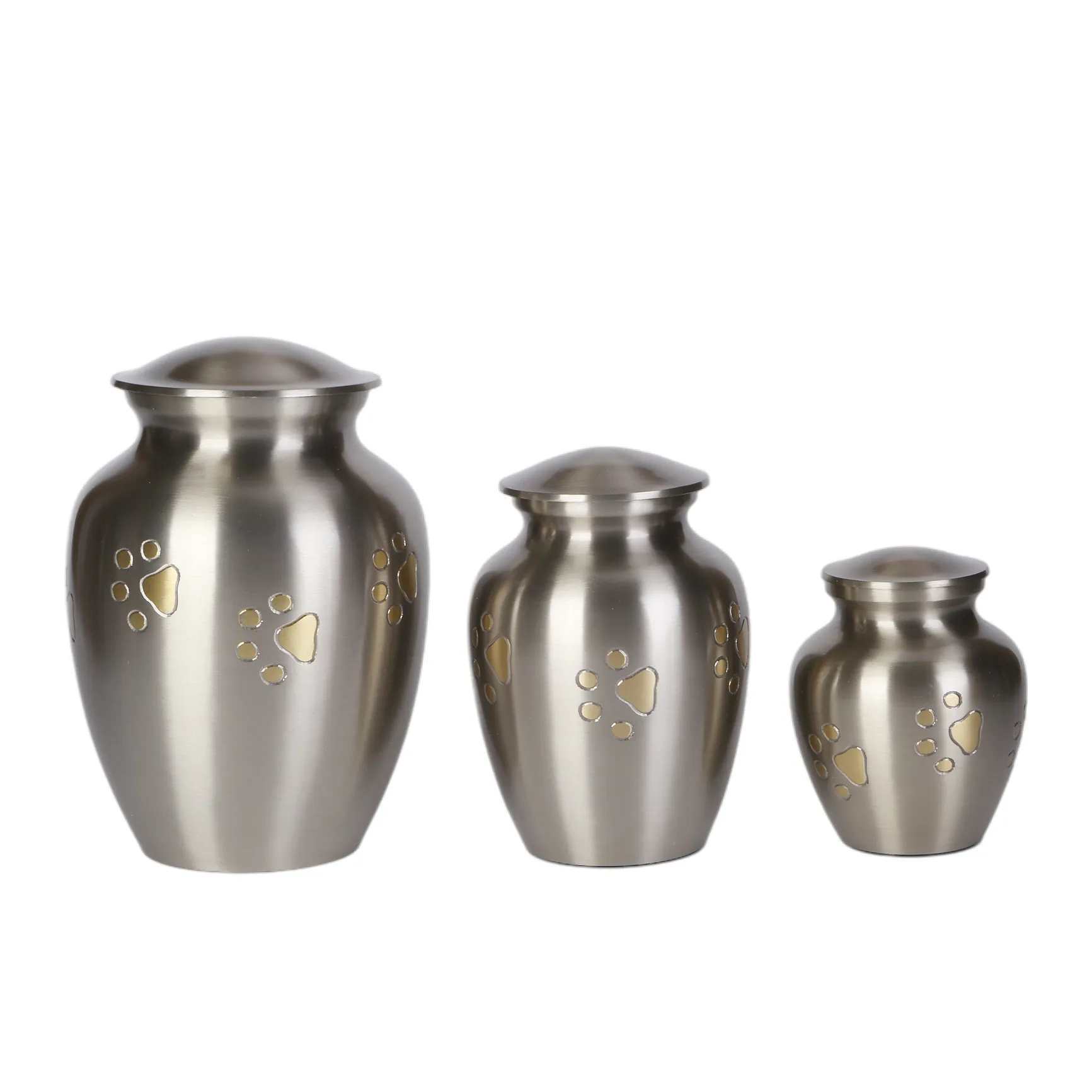 Classic Pewter Paw Print Pet Urn-2513