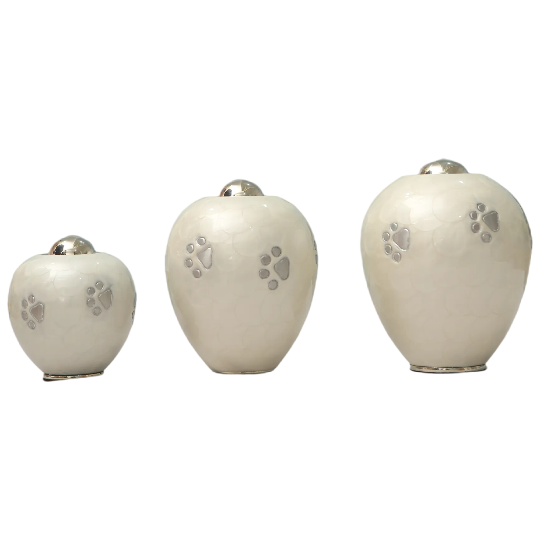 Classic White Painting Paw Print Pet Urn-10891