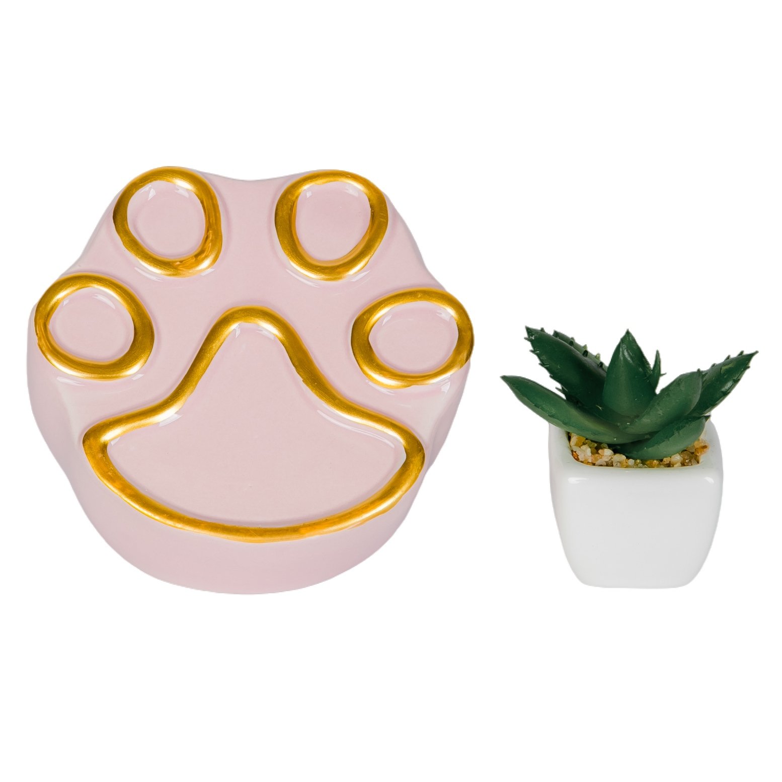 Ceramic Paw Urn -Pink