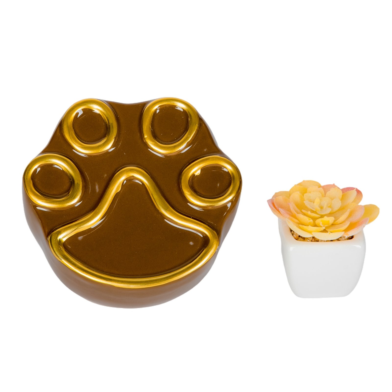 Ceramic Paw Urn -Brown