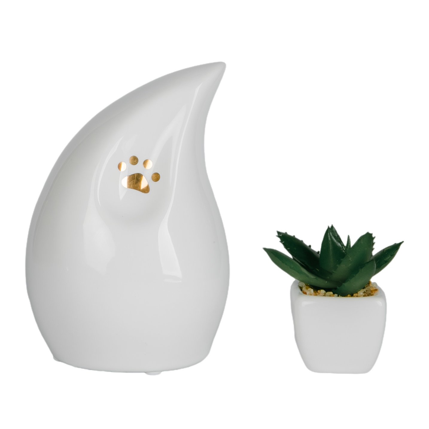 Ceramic Moon Urn -White